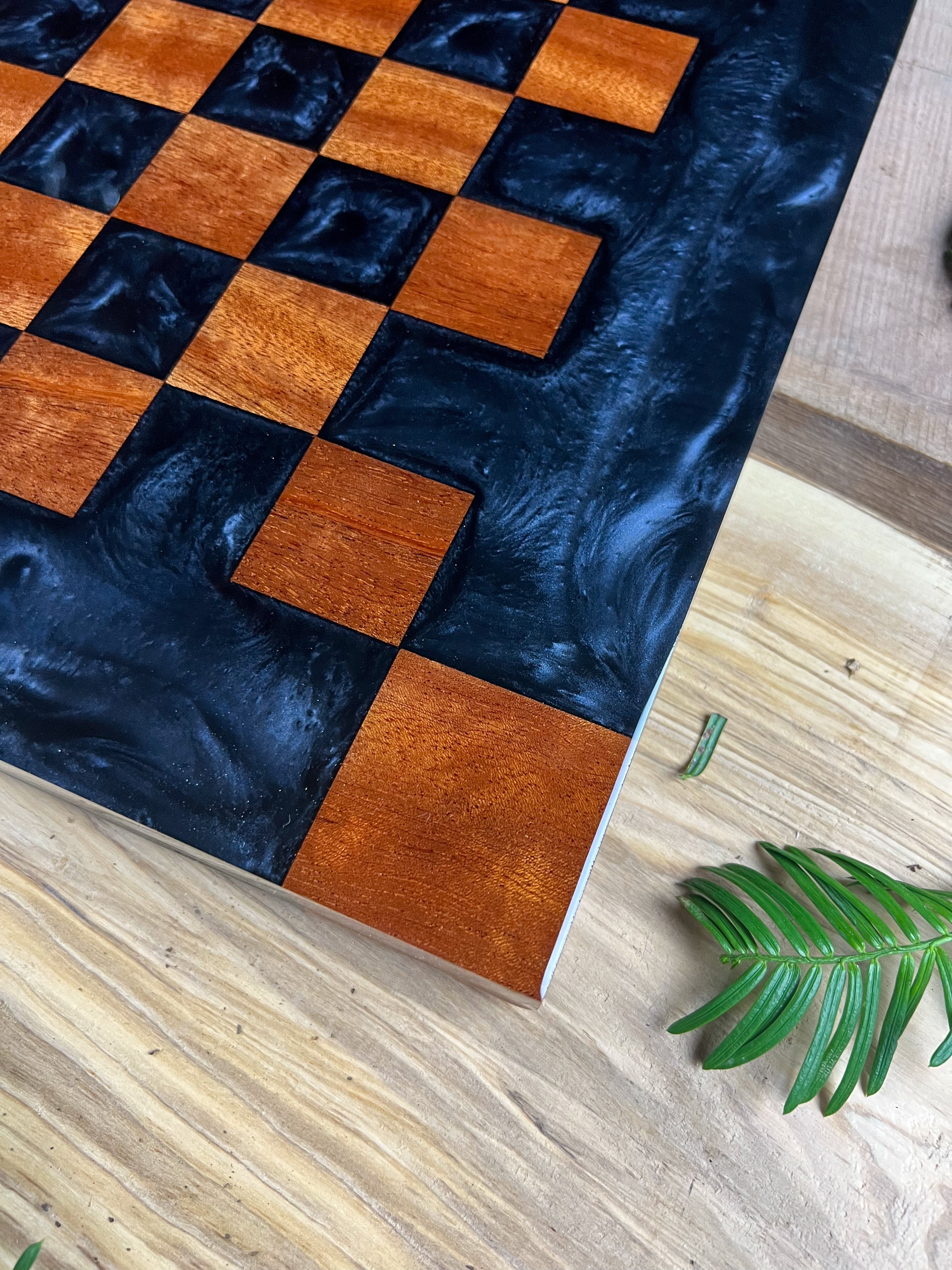 Exotic Brazilian Sipo Black Onyx Chess Board