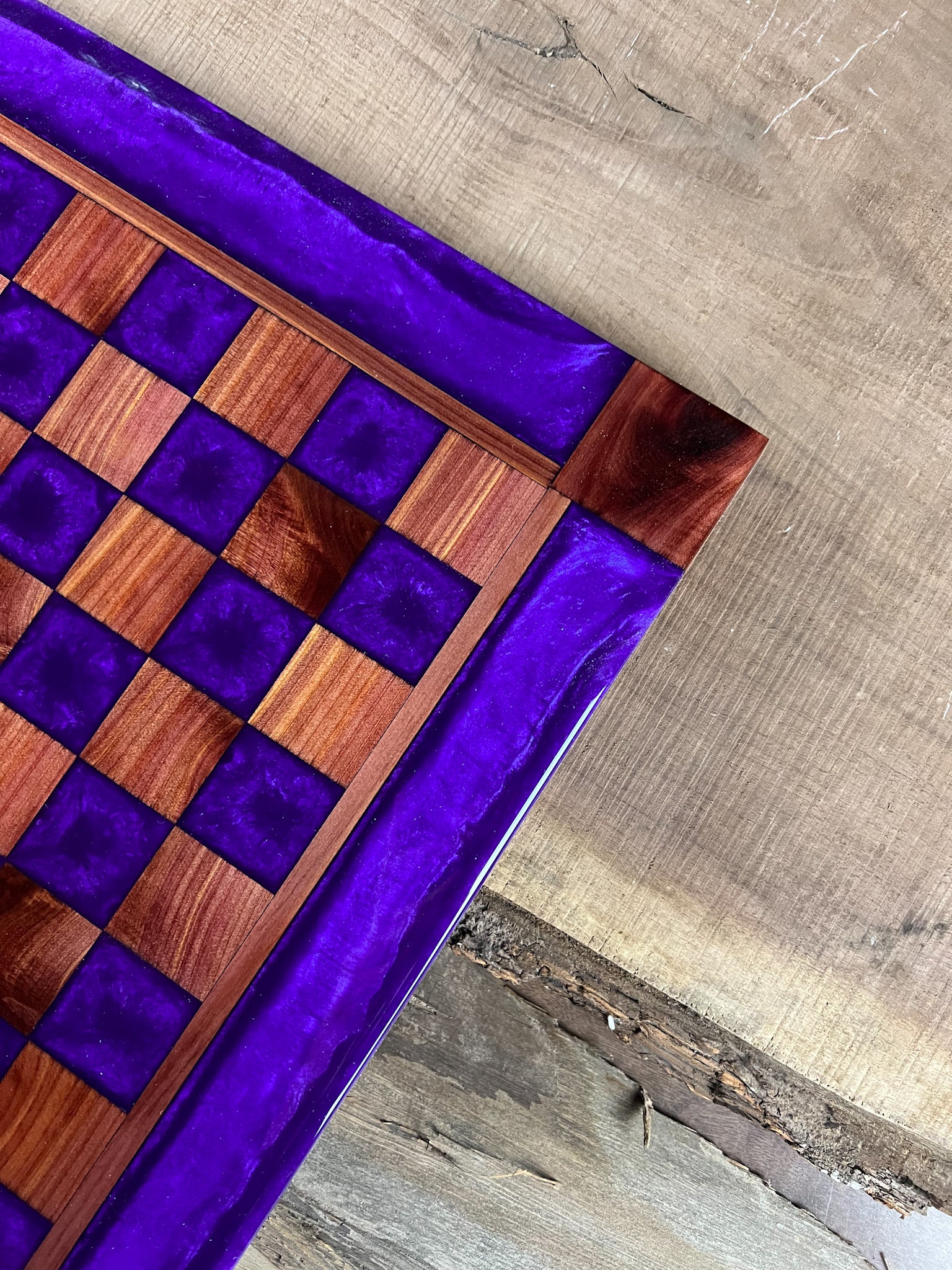 Purple Haze Cedar Wood Chess Board (Glass Chess Set Included)