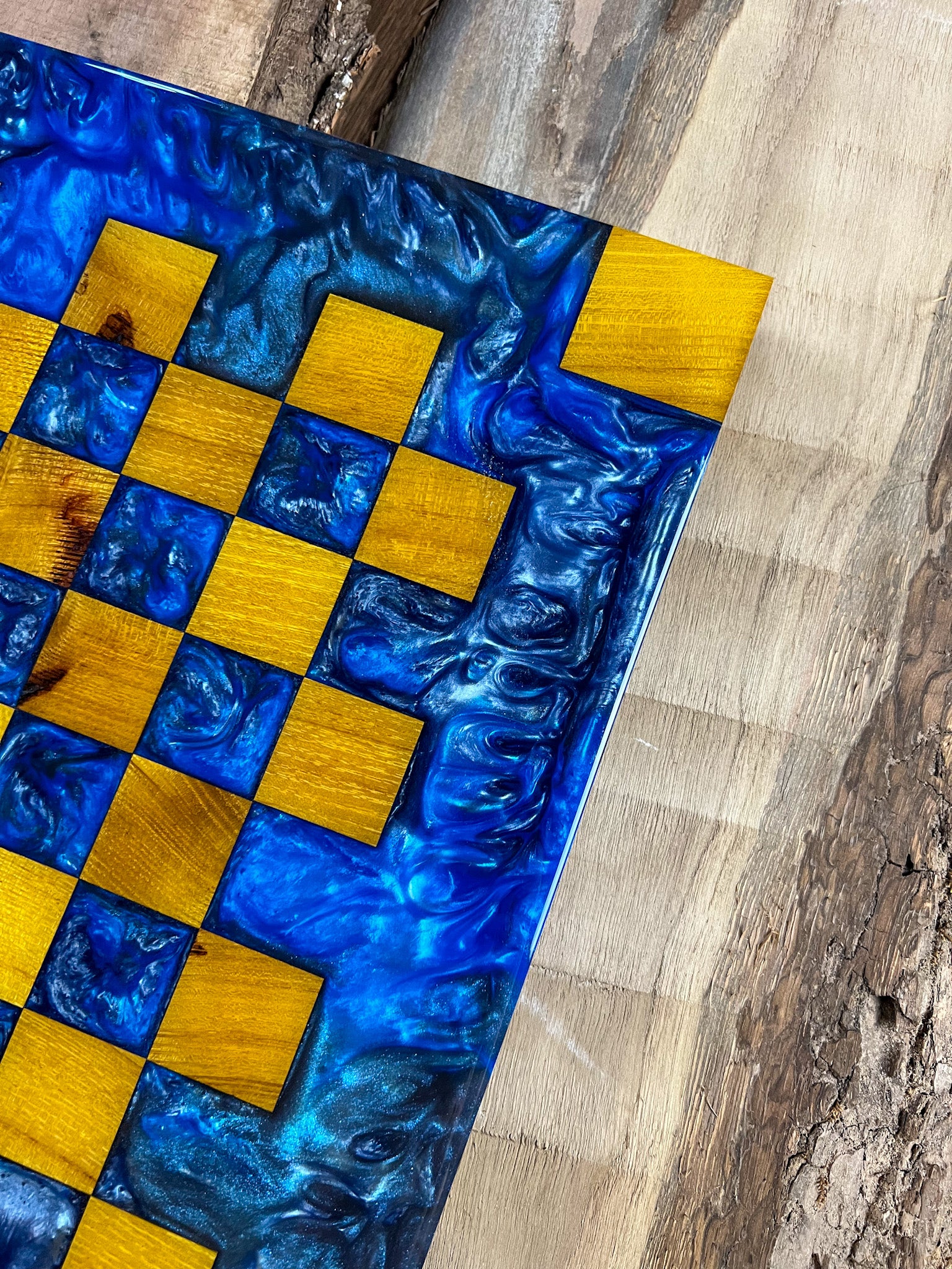 Exotic Osage Ocean Chess Board