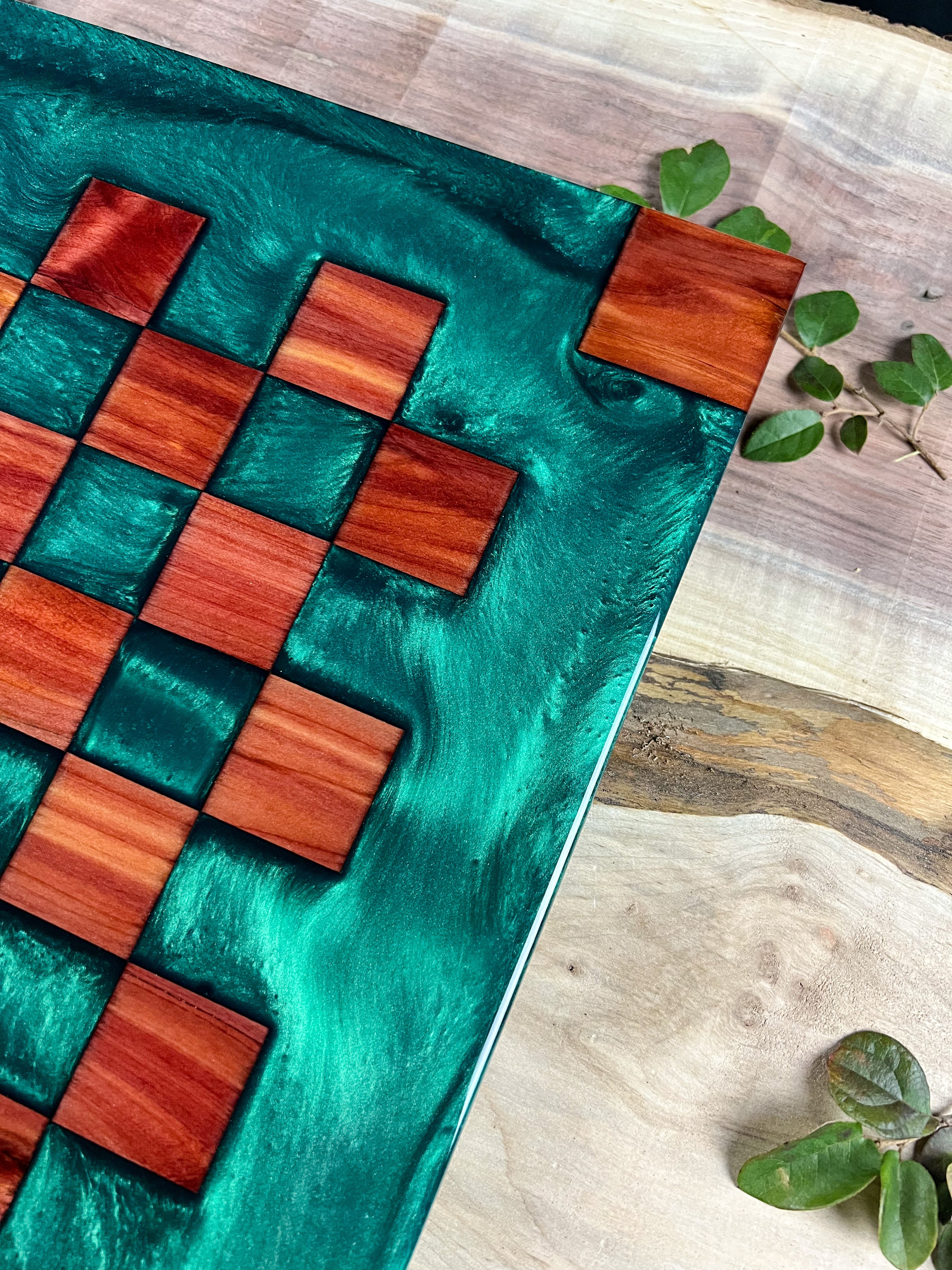 Aromatic Cedar Emerald Green Chess Board
