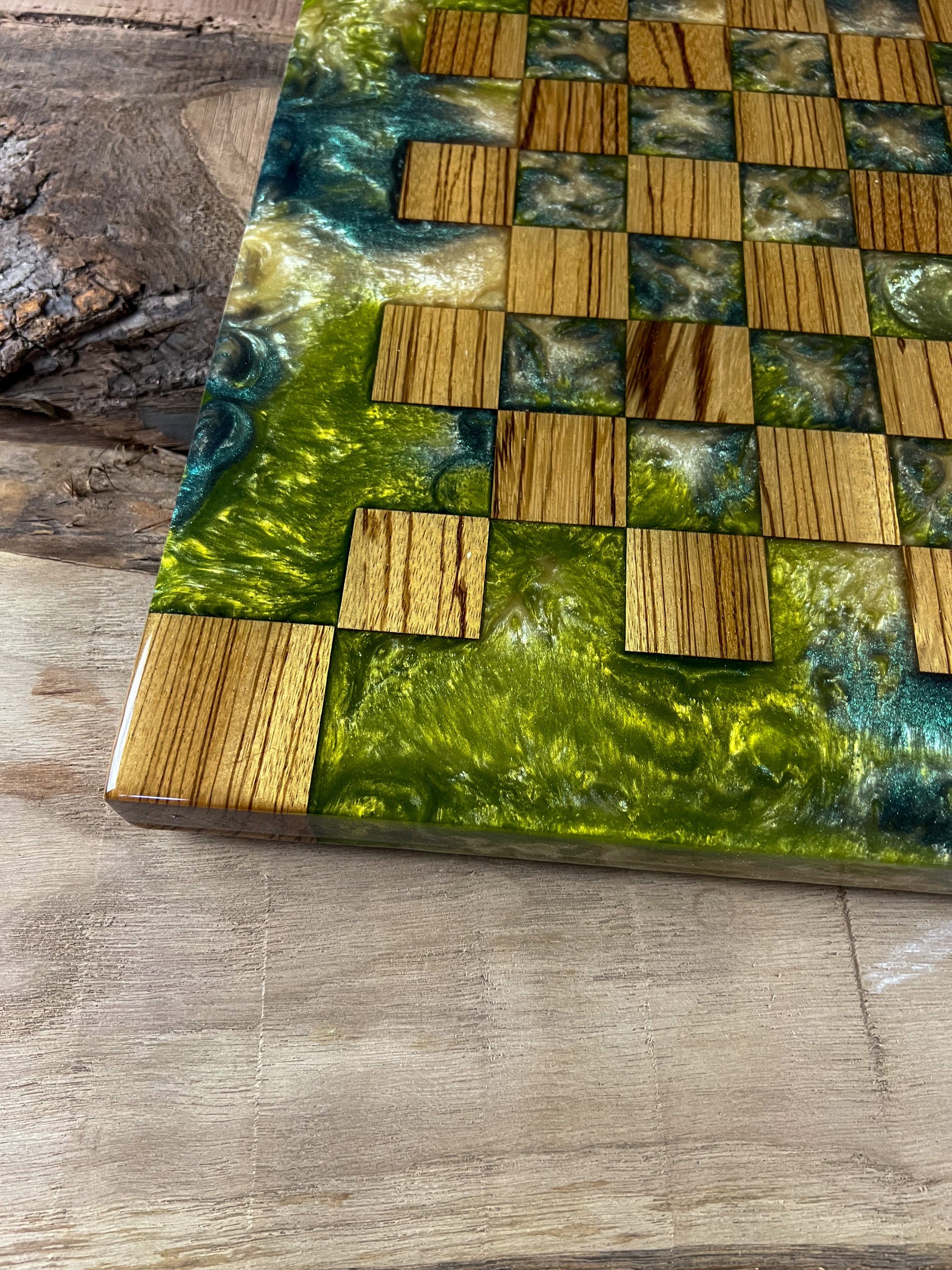 Exotic Zebra Wood Camouflage Chess Board