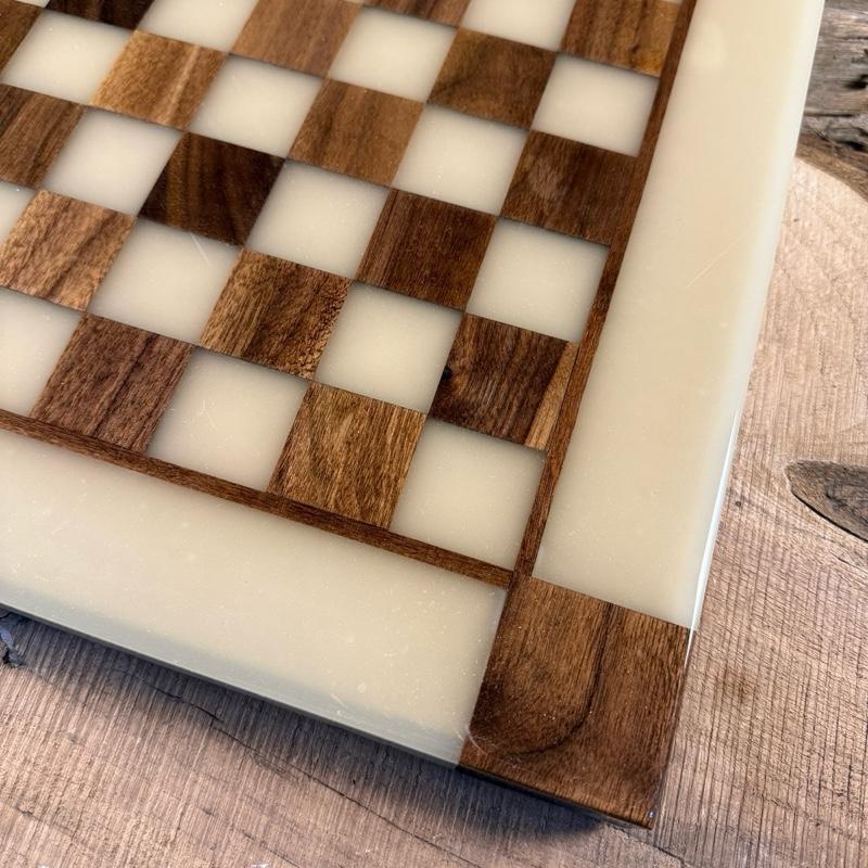Glow in the Dark Walnut Chess Board (INCLUDES PIECES)