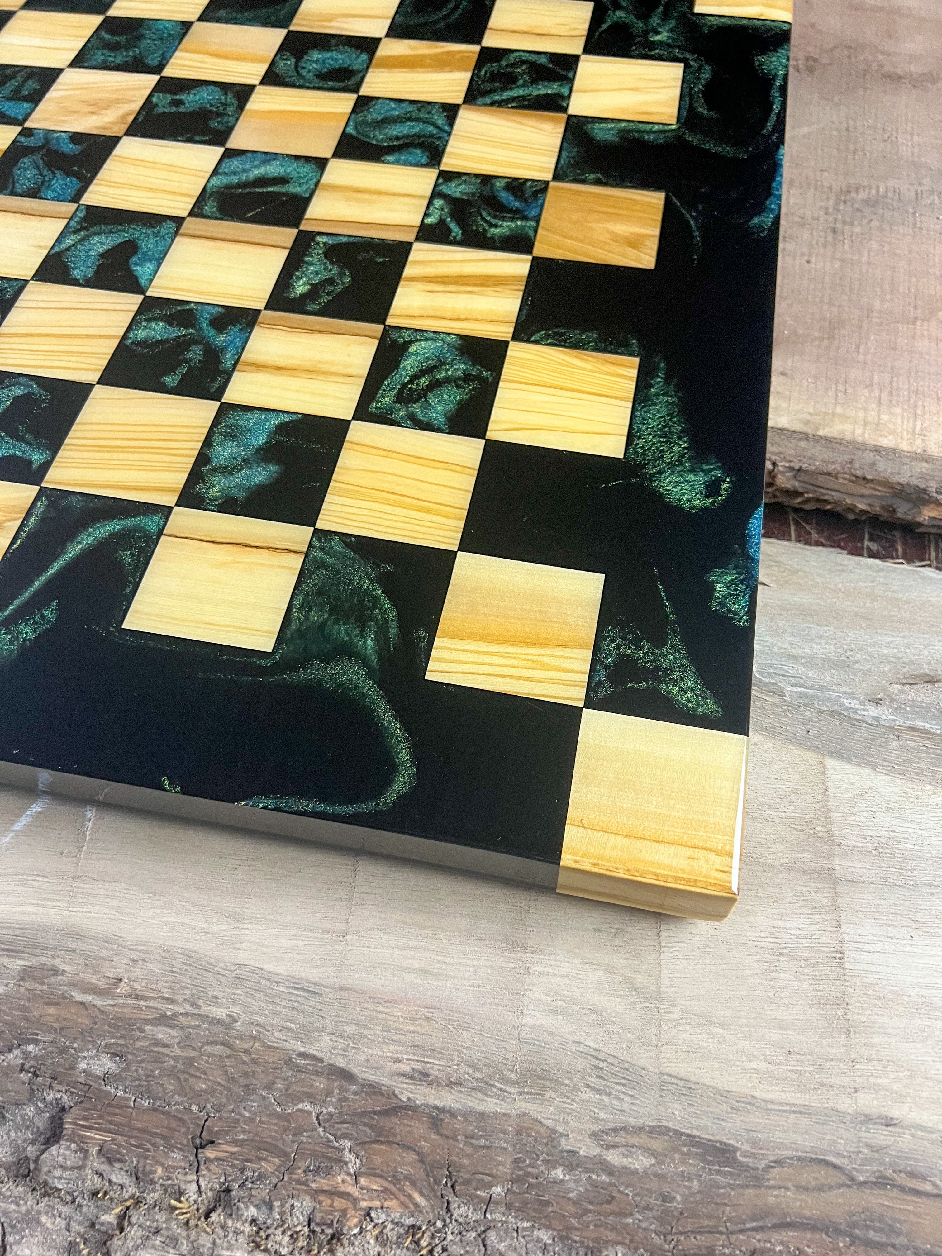 Olive Wood Galaxy Chess Board (Large Size)