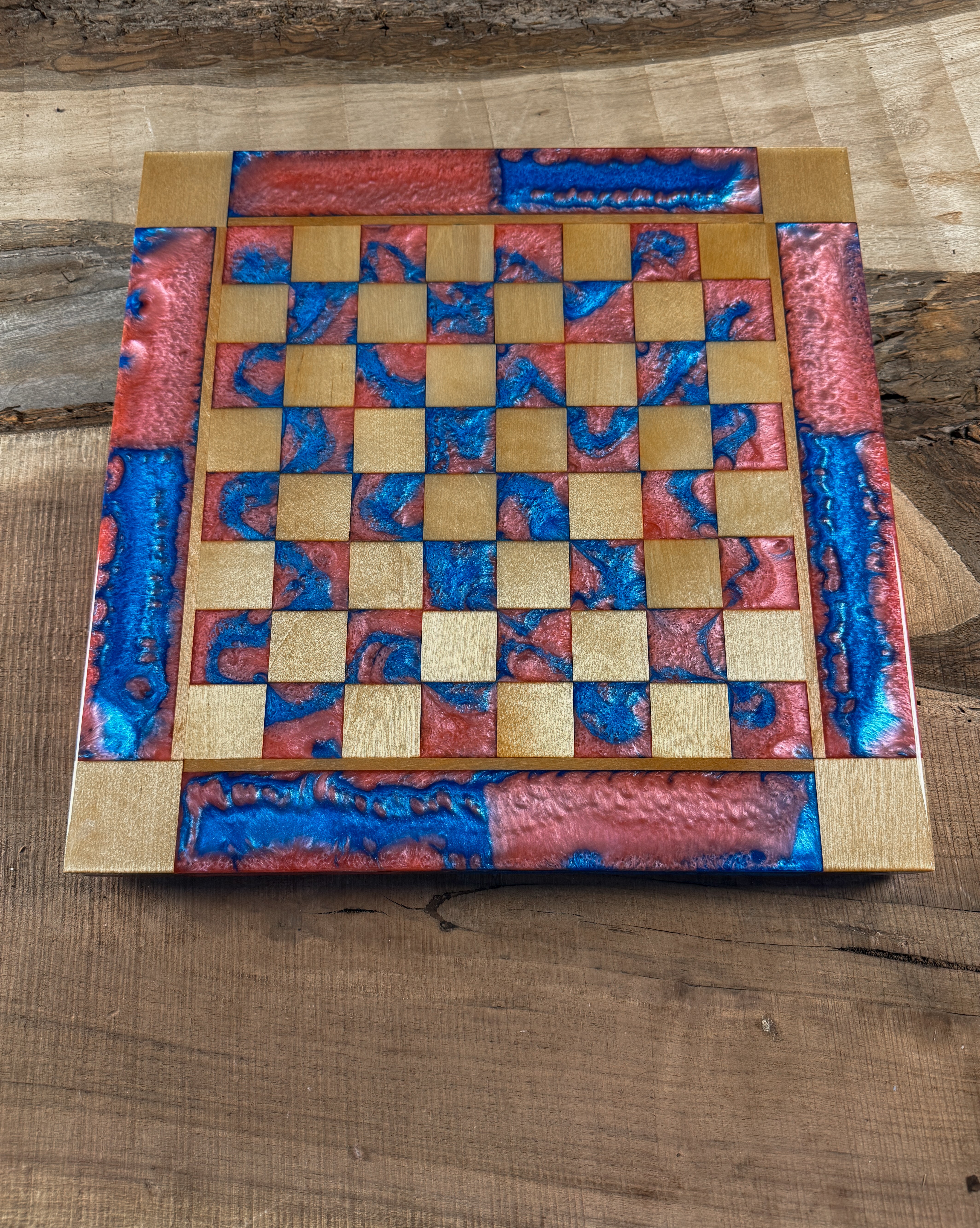 Cotton Candy Maple Wood Chess Board (INCLUDES PIECES)