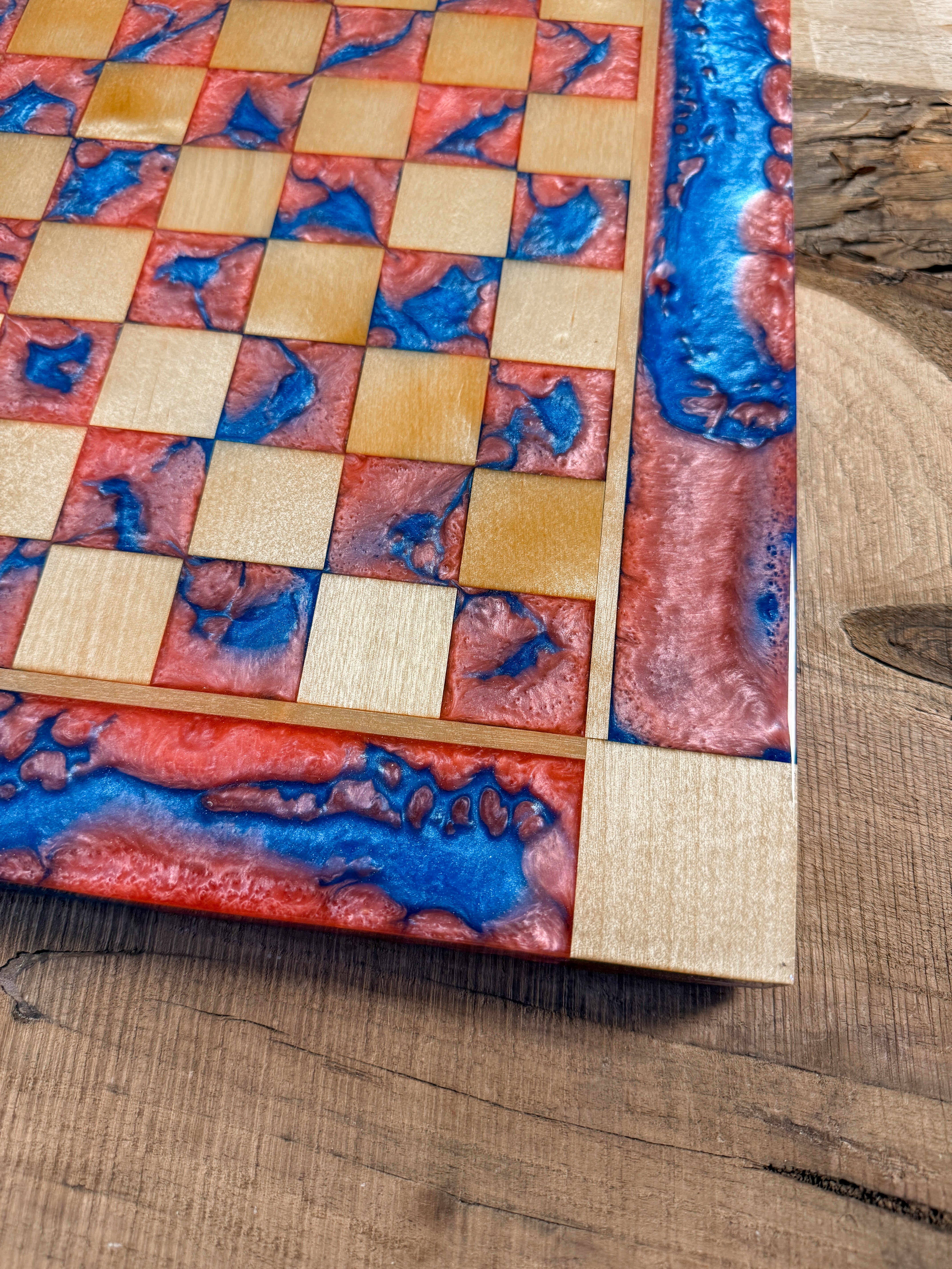Cotton Candy Maple Wood Chess Board (INCLUDES PIECES)