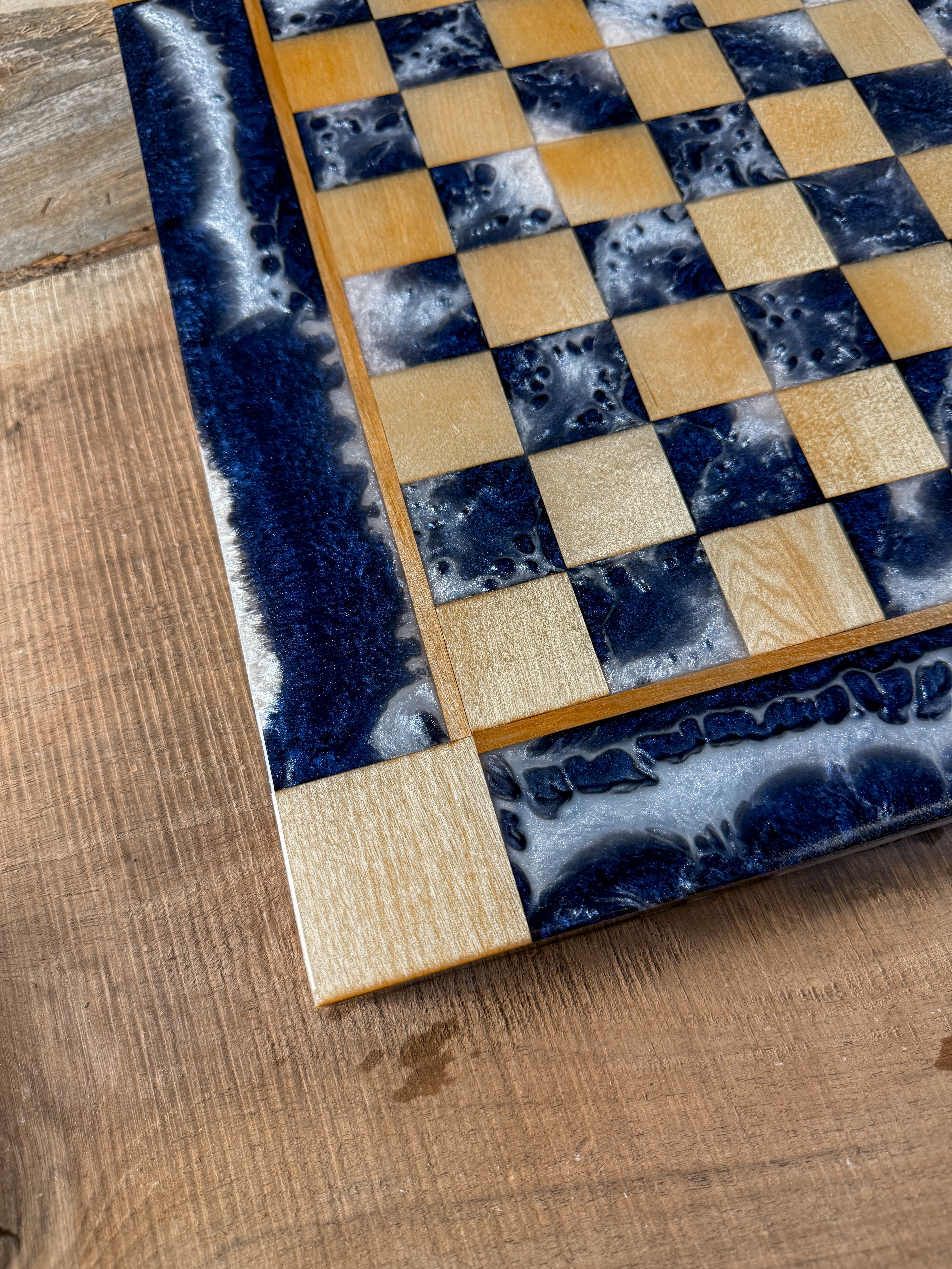 Midnight Cloud Maple Chess Board (INCLUDES PIECES)