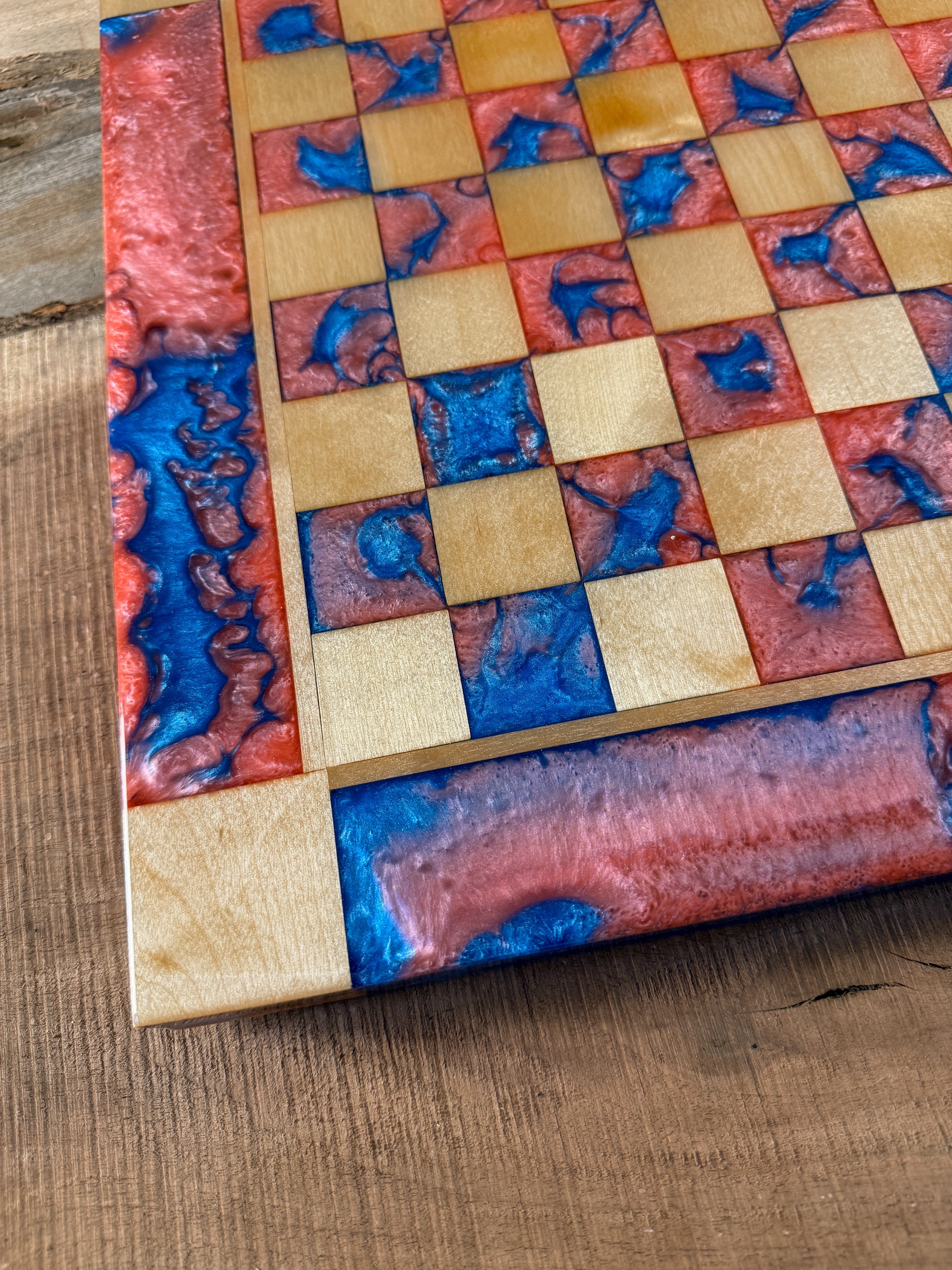 Cotton Candy Maple Wood Chess Board (INCLUDES PIECES)