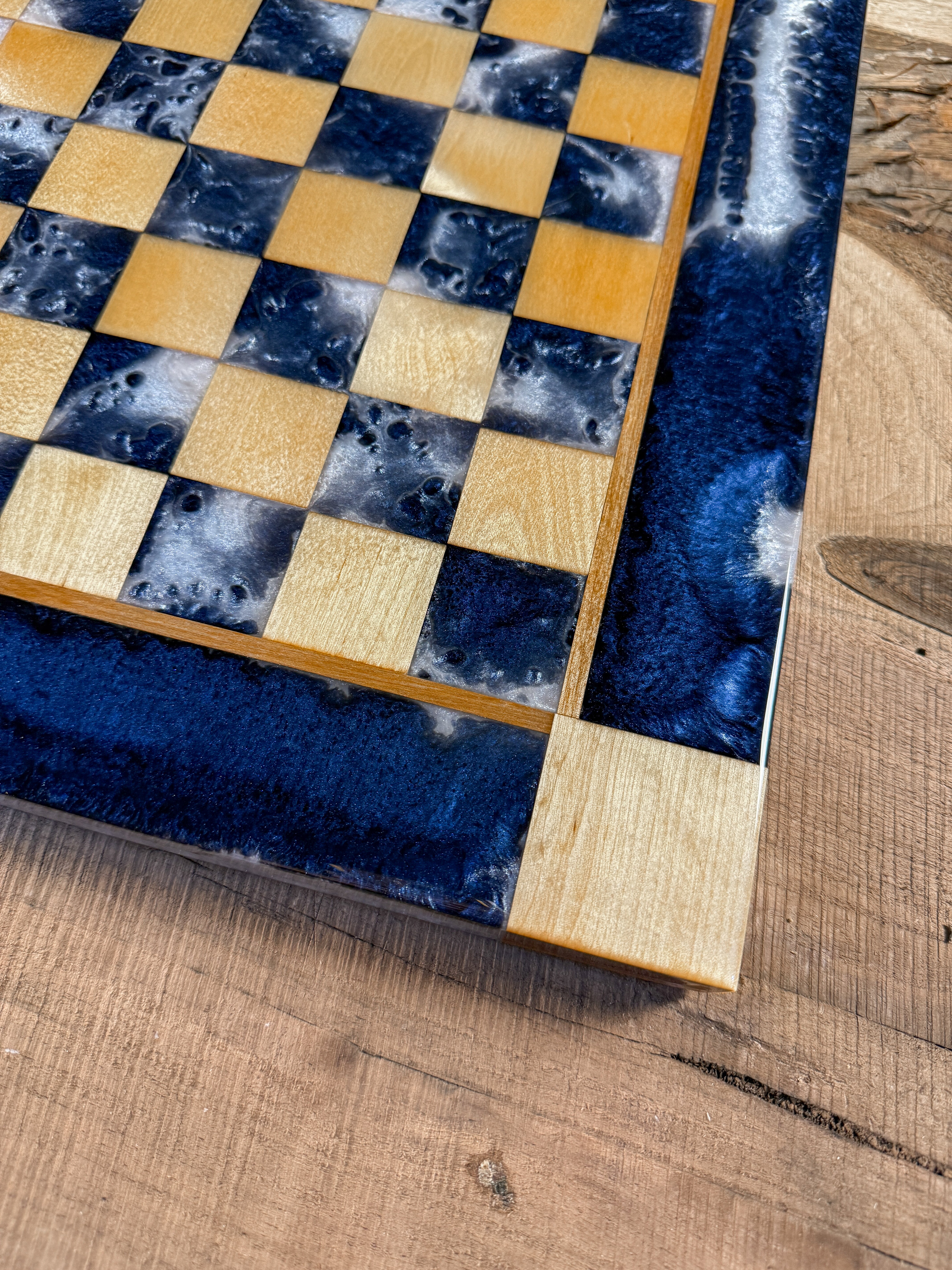 Midnight Cloud Maple Chess Board (INCLUDES PIECES)