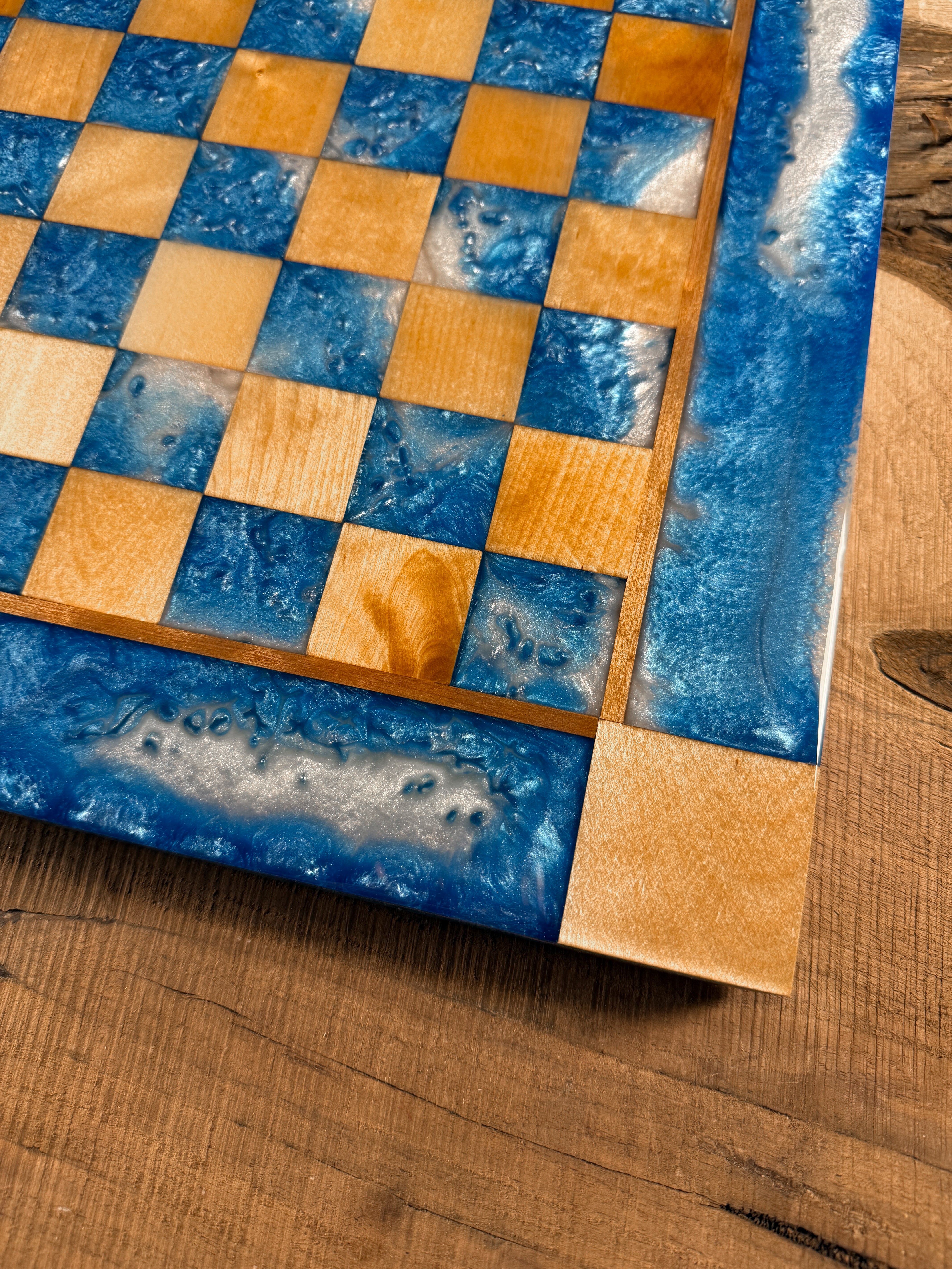 Ocean Cloud Maple Wood Chess Board (Chess Set Included)