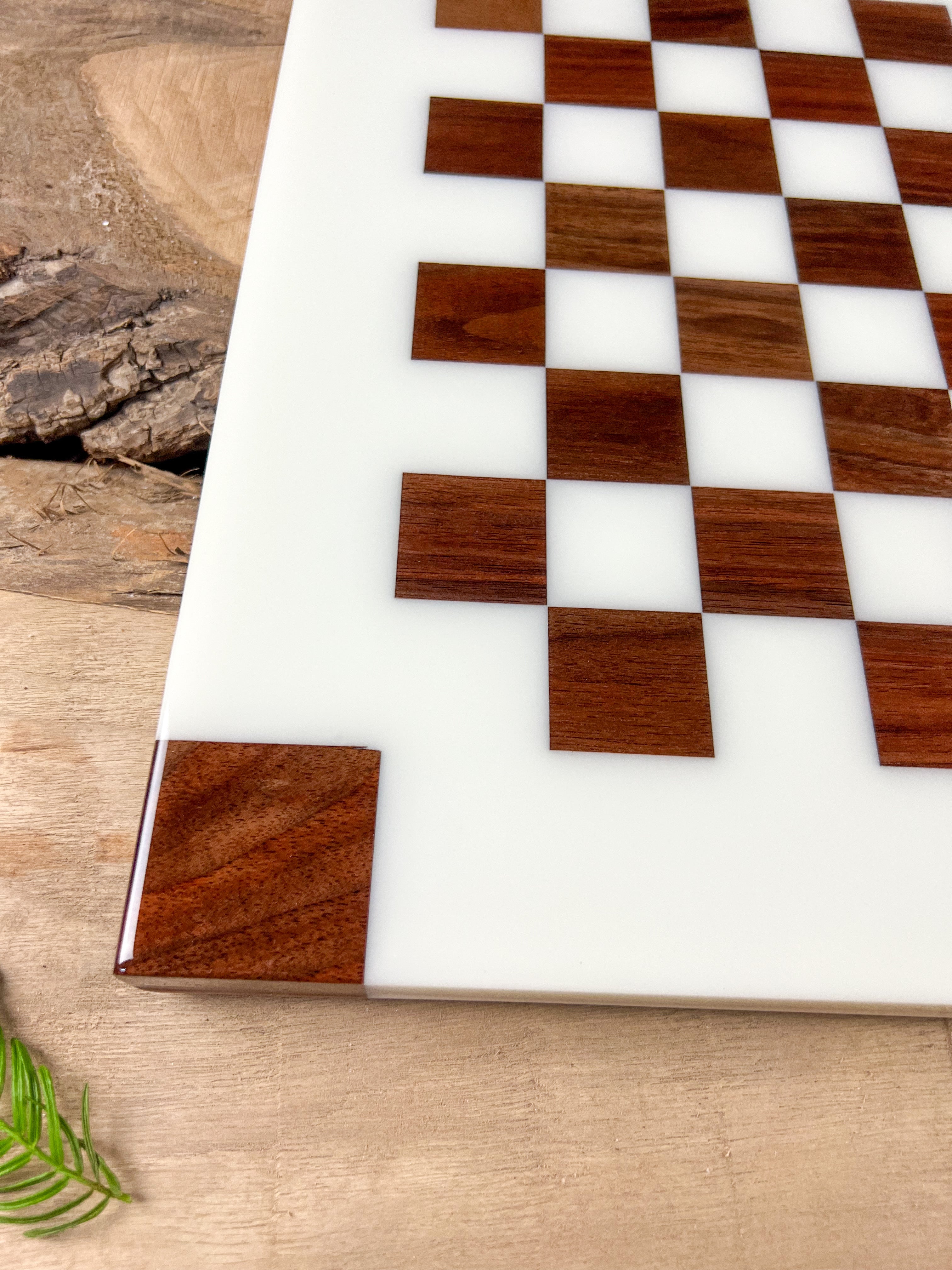 Milky White Walnut Chess Board