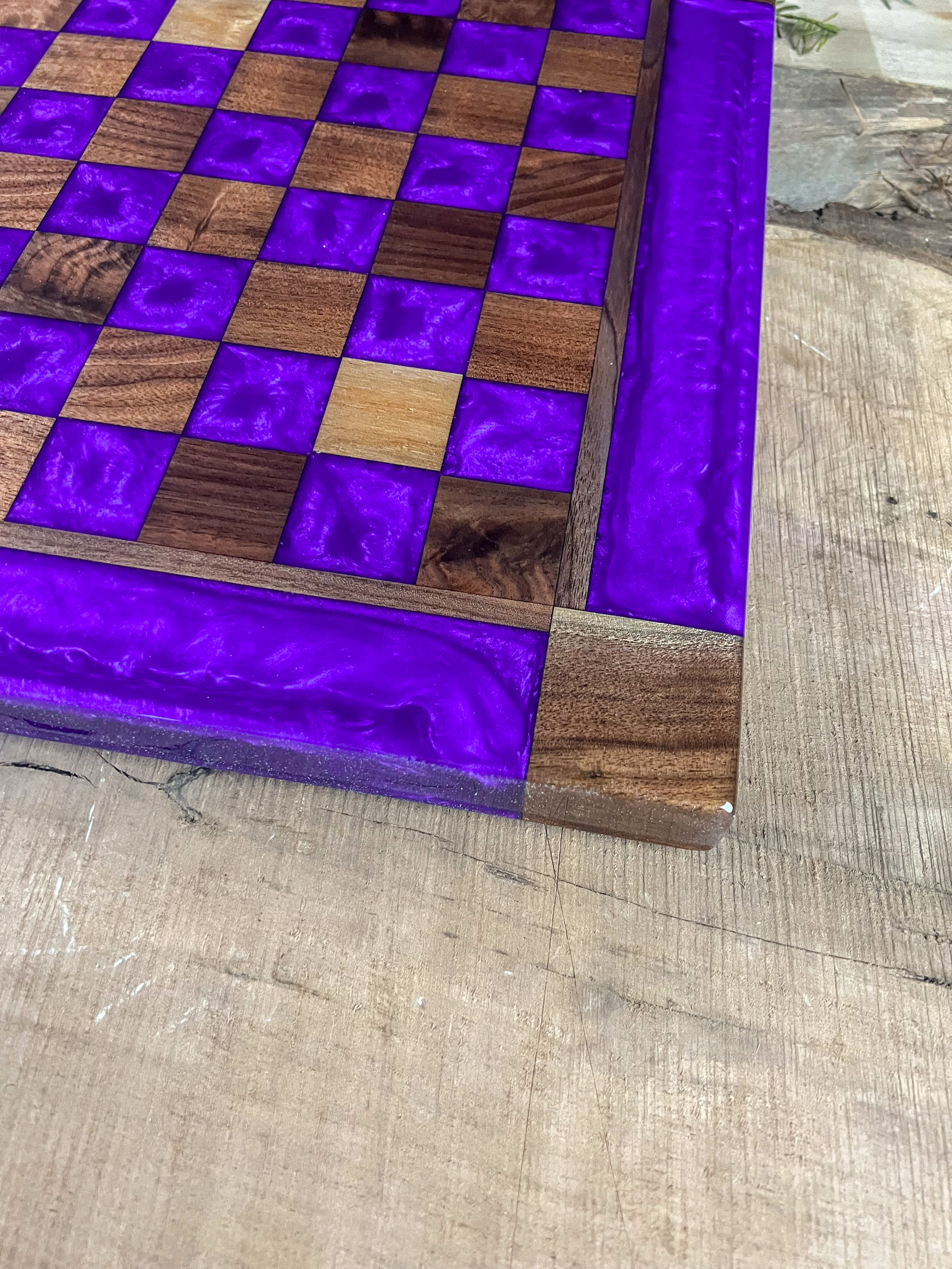 Purple Haze Black Walnut Chess Board (With Border)