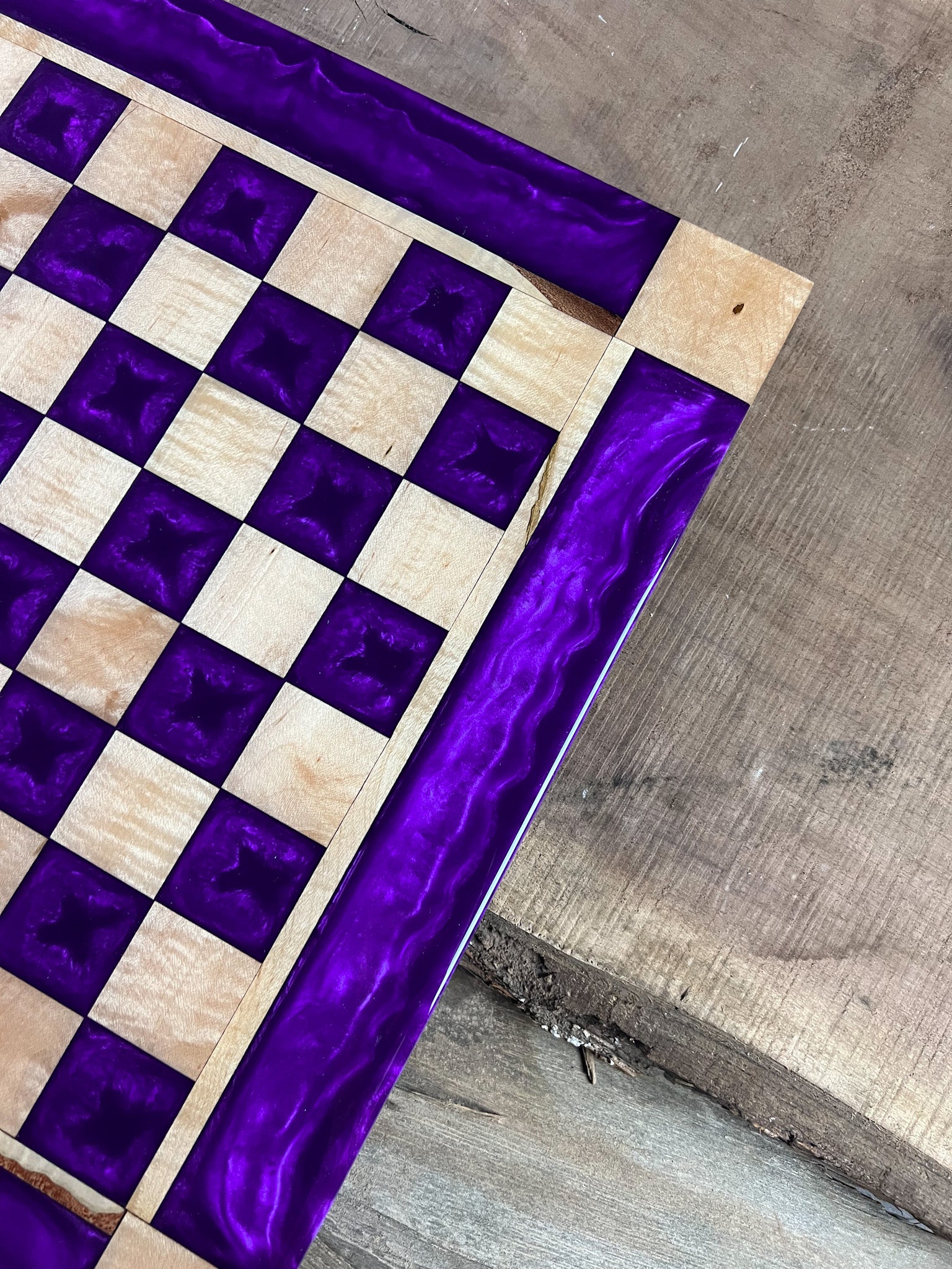 Purple Haze Maple Wood Chess Board (With Border)