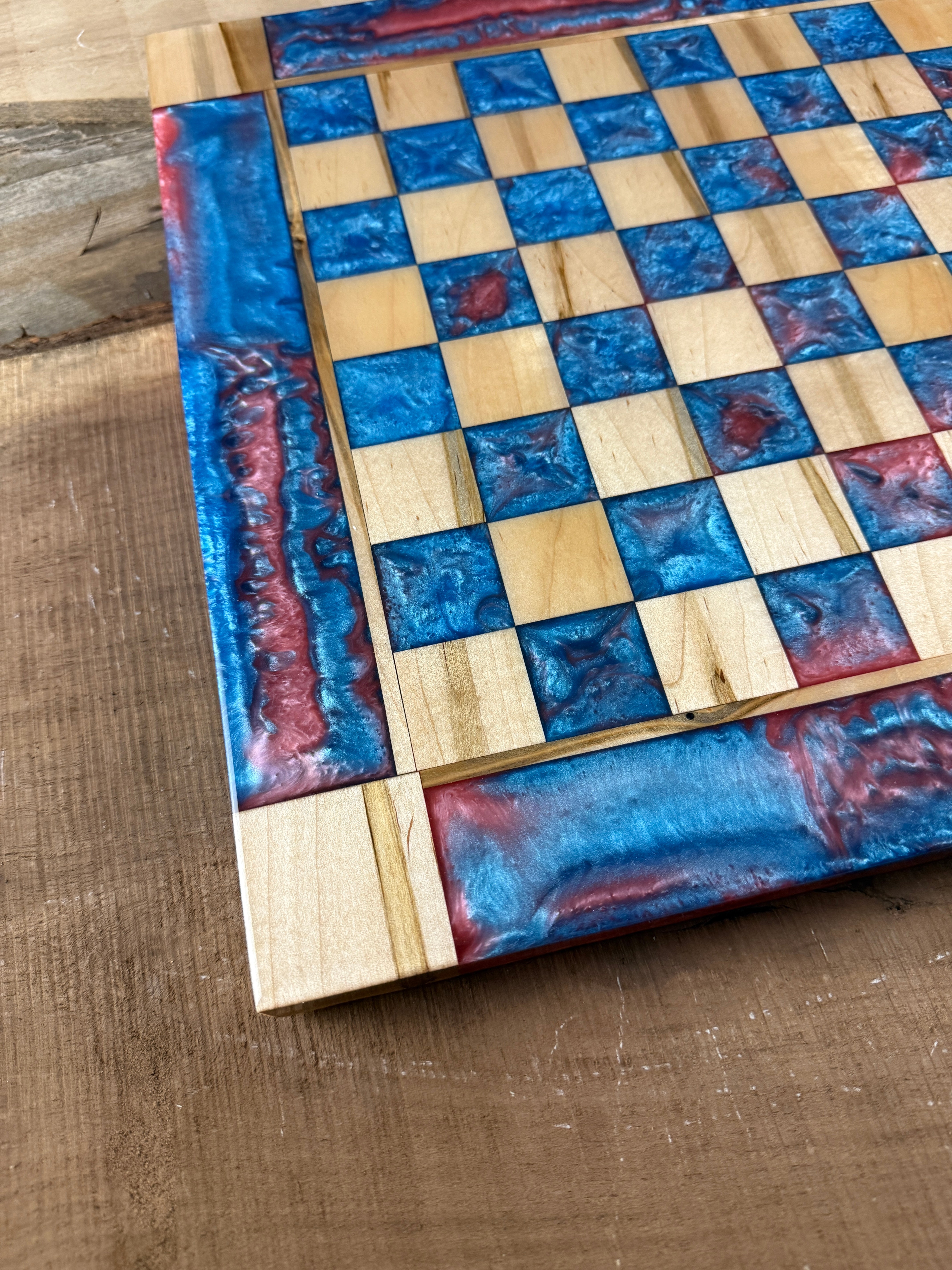 Cotton Candy Maple Wood Chess Board (INCLUDES PIECES)