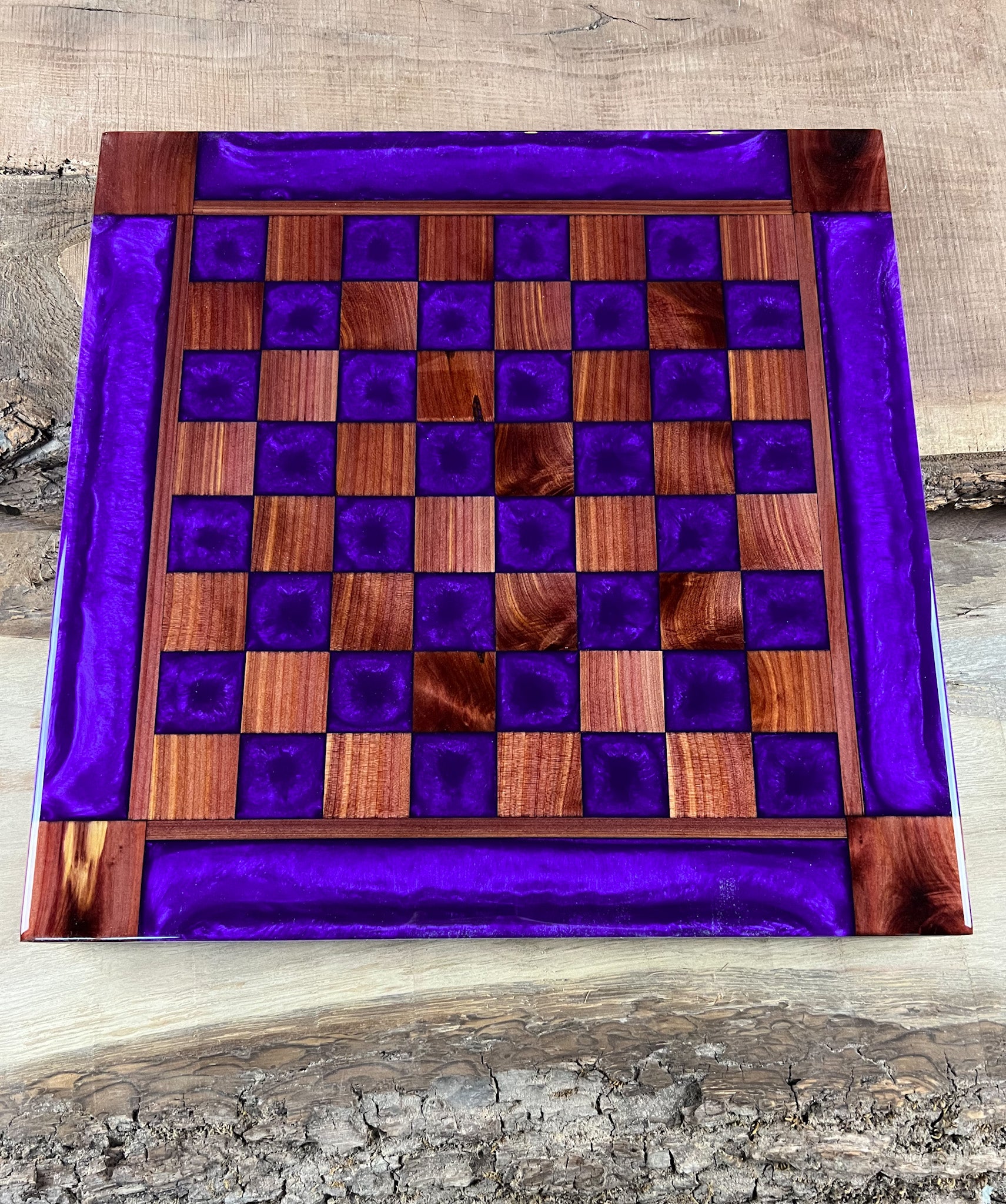 Purple Haze Cedar Wood Chess Board (With Border)