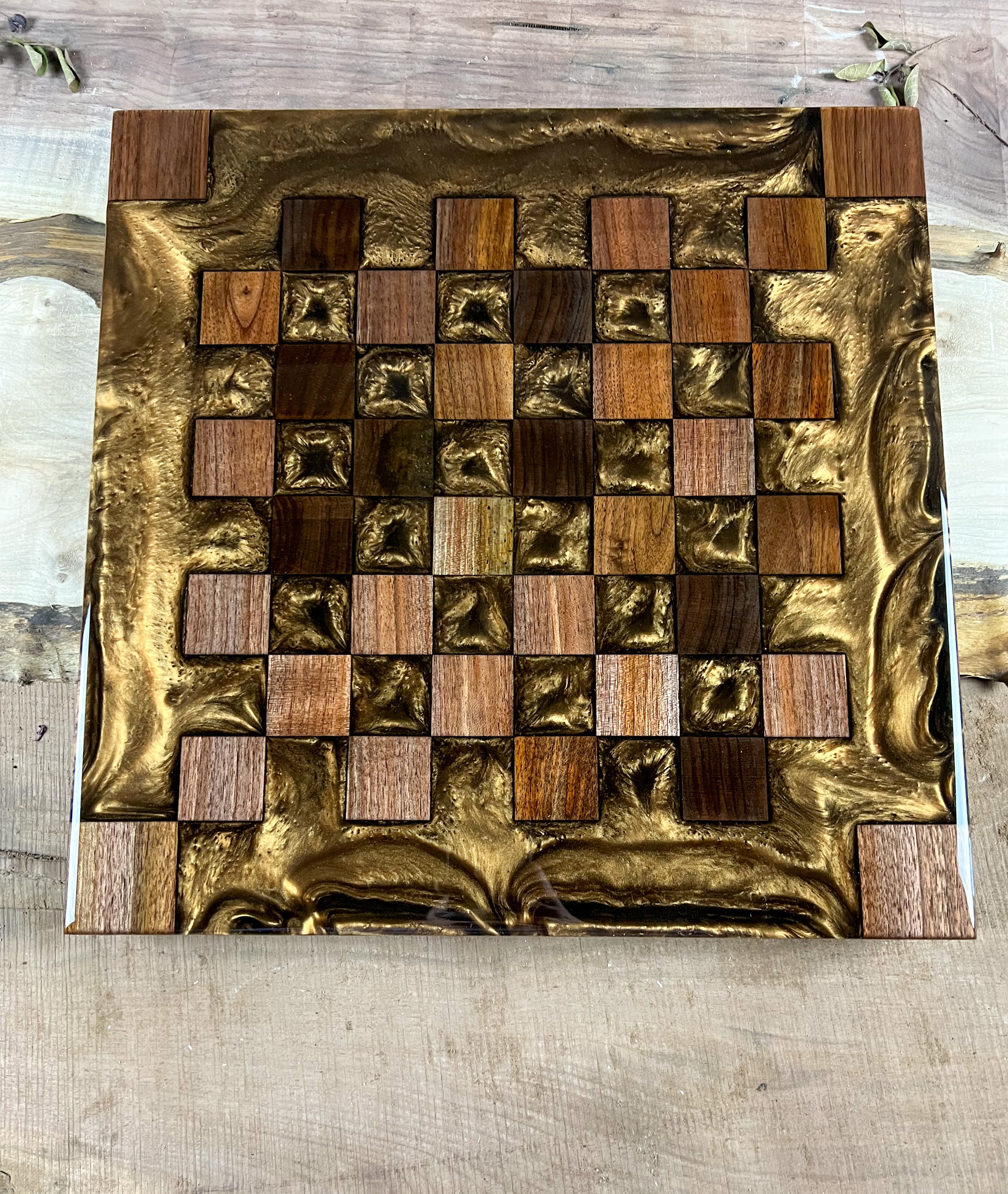 Black Walnut Earth Chess Board