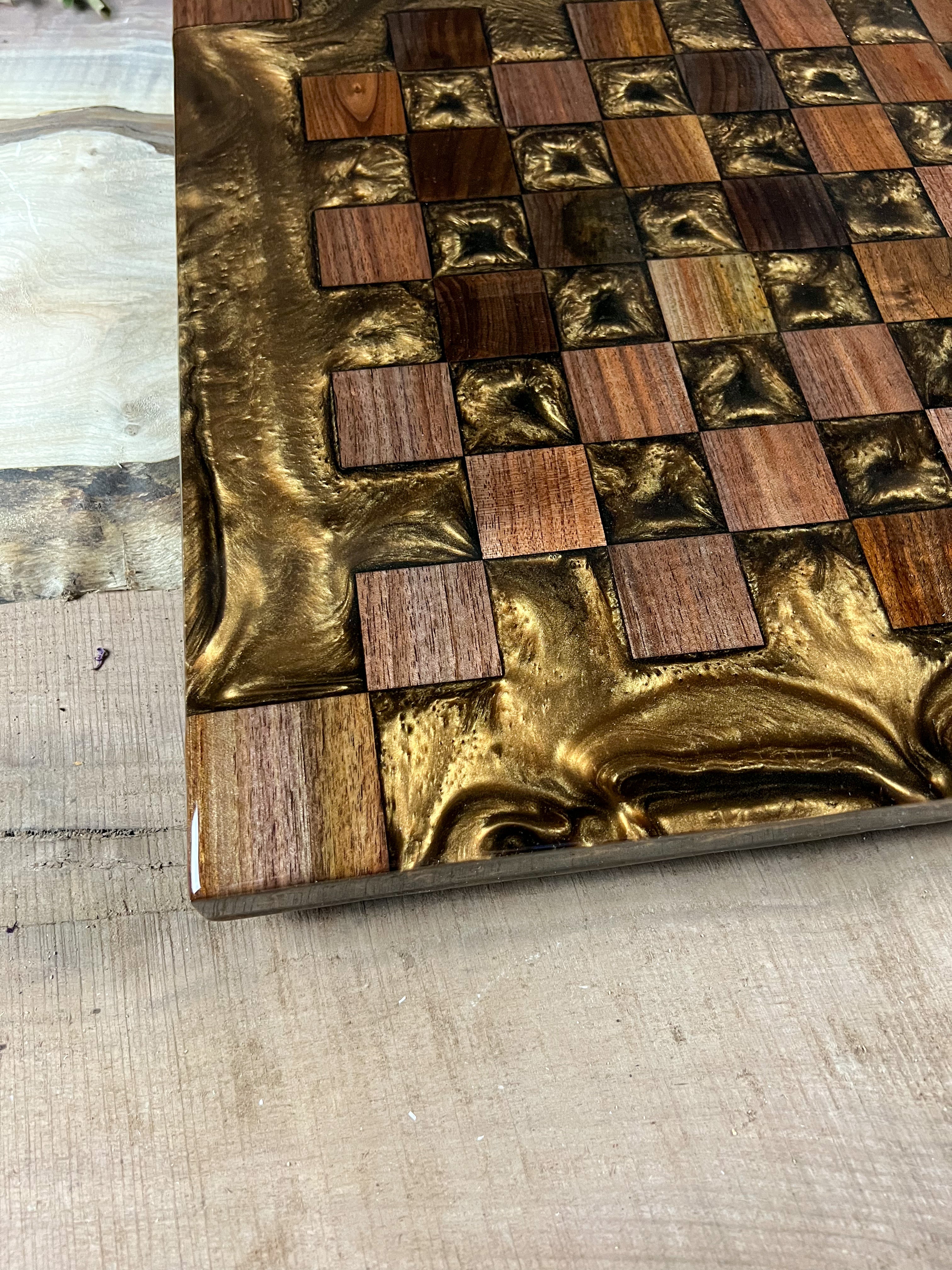 Black Walnut Earth Chess Board