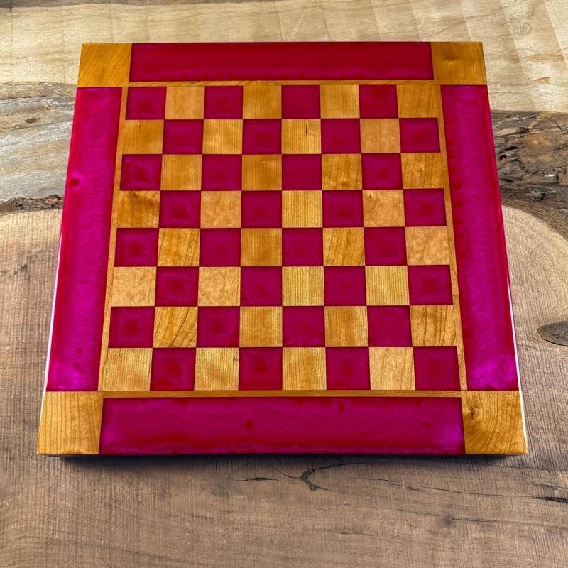 Raging Rose Cherry Chess Board Includes Pieces United States Crafted Chessboard