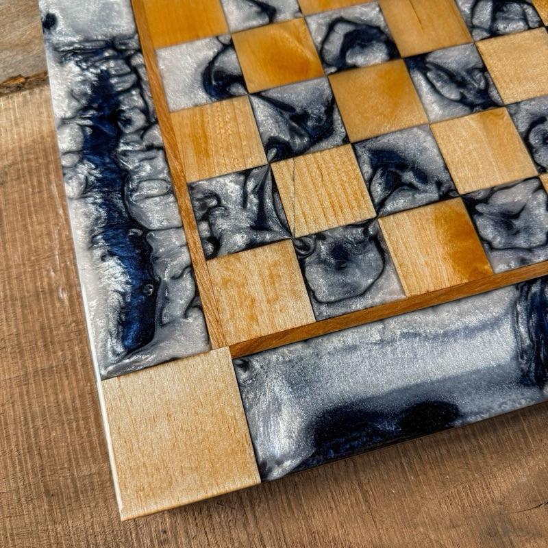 Midnight Cloud Maple Chess Board (INCLUDES PIECES)