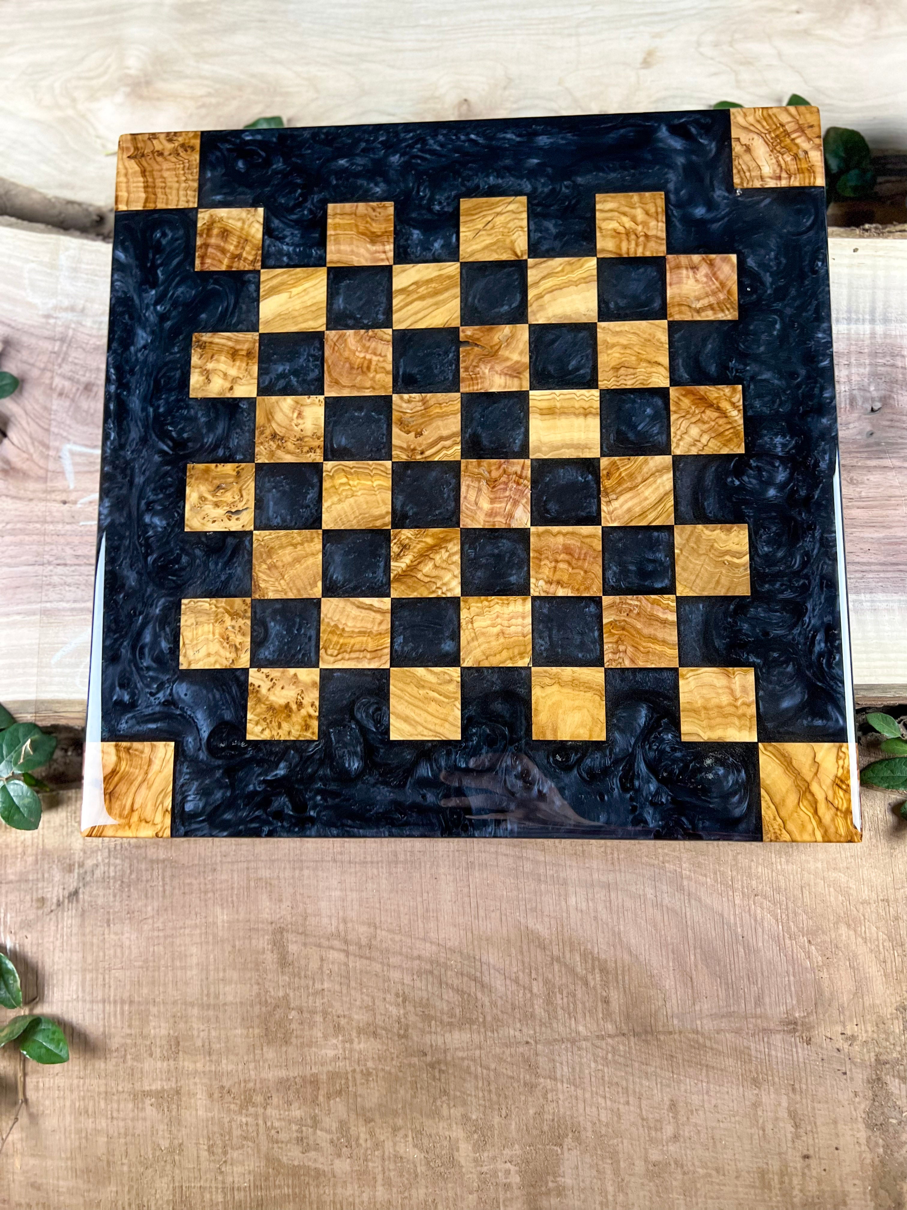 Black Onyx Olive Wood Chess Board