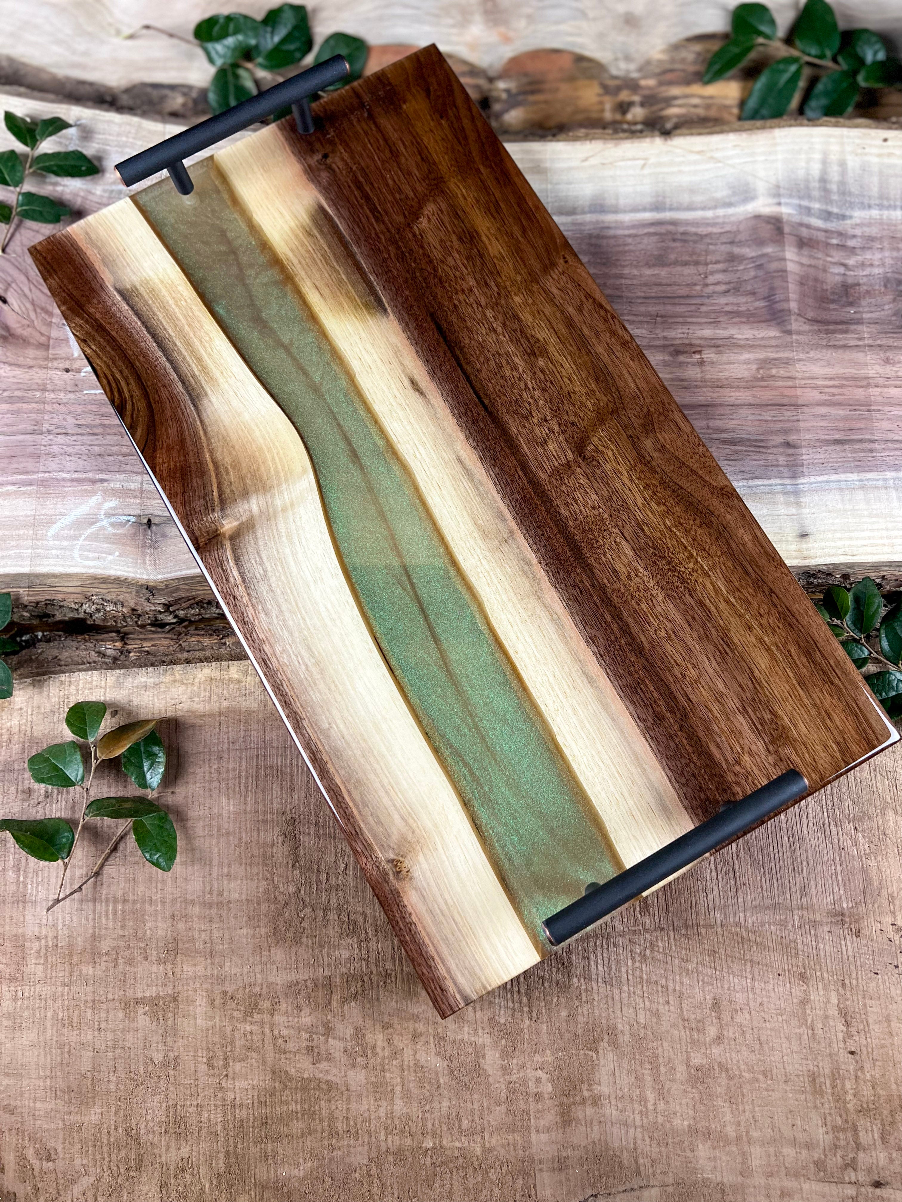 Emerald Lux Walnut Serving Tray