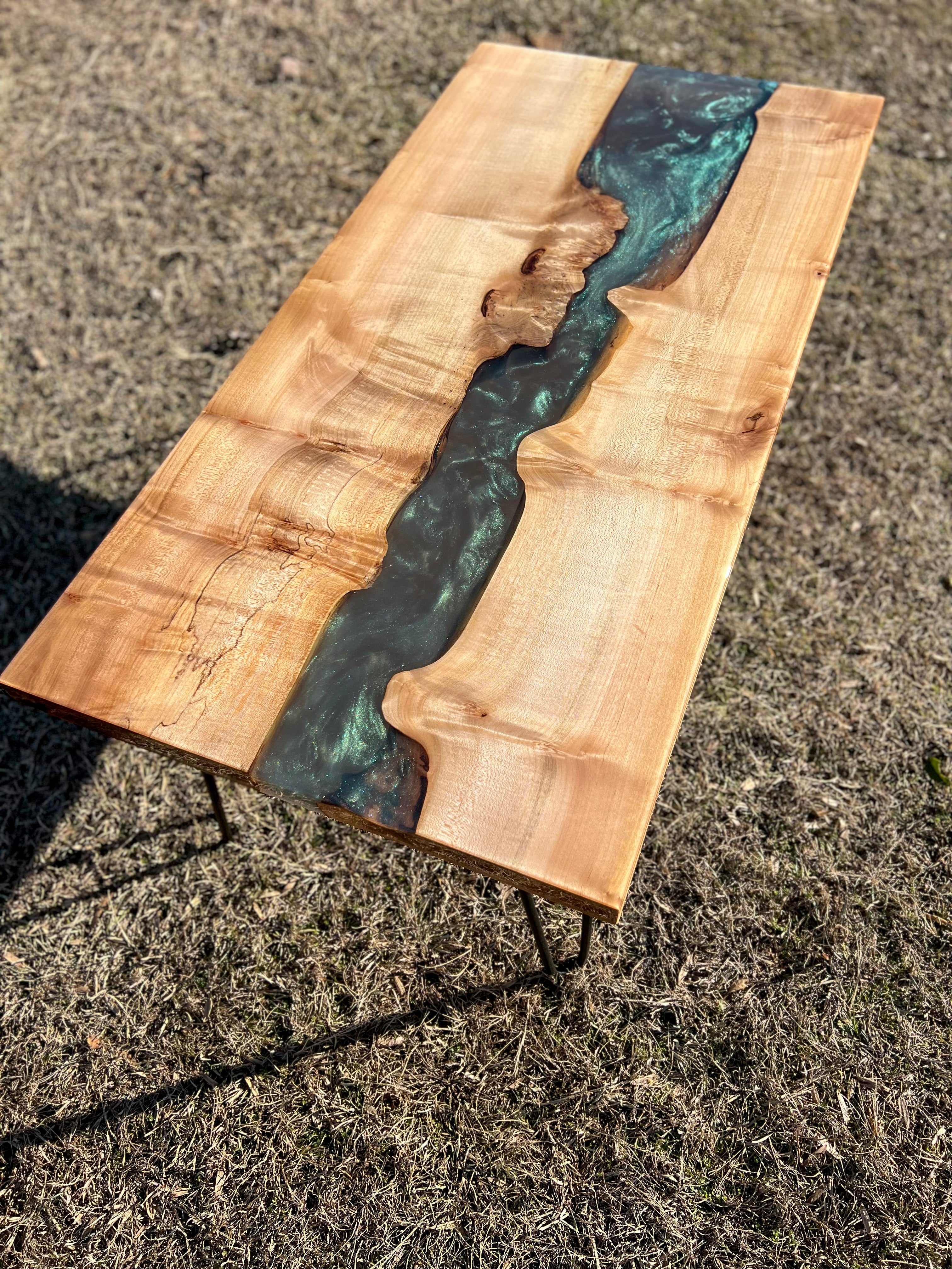 Exotic Maple Burl Emerald Green Coffee Table