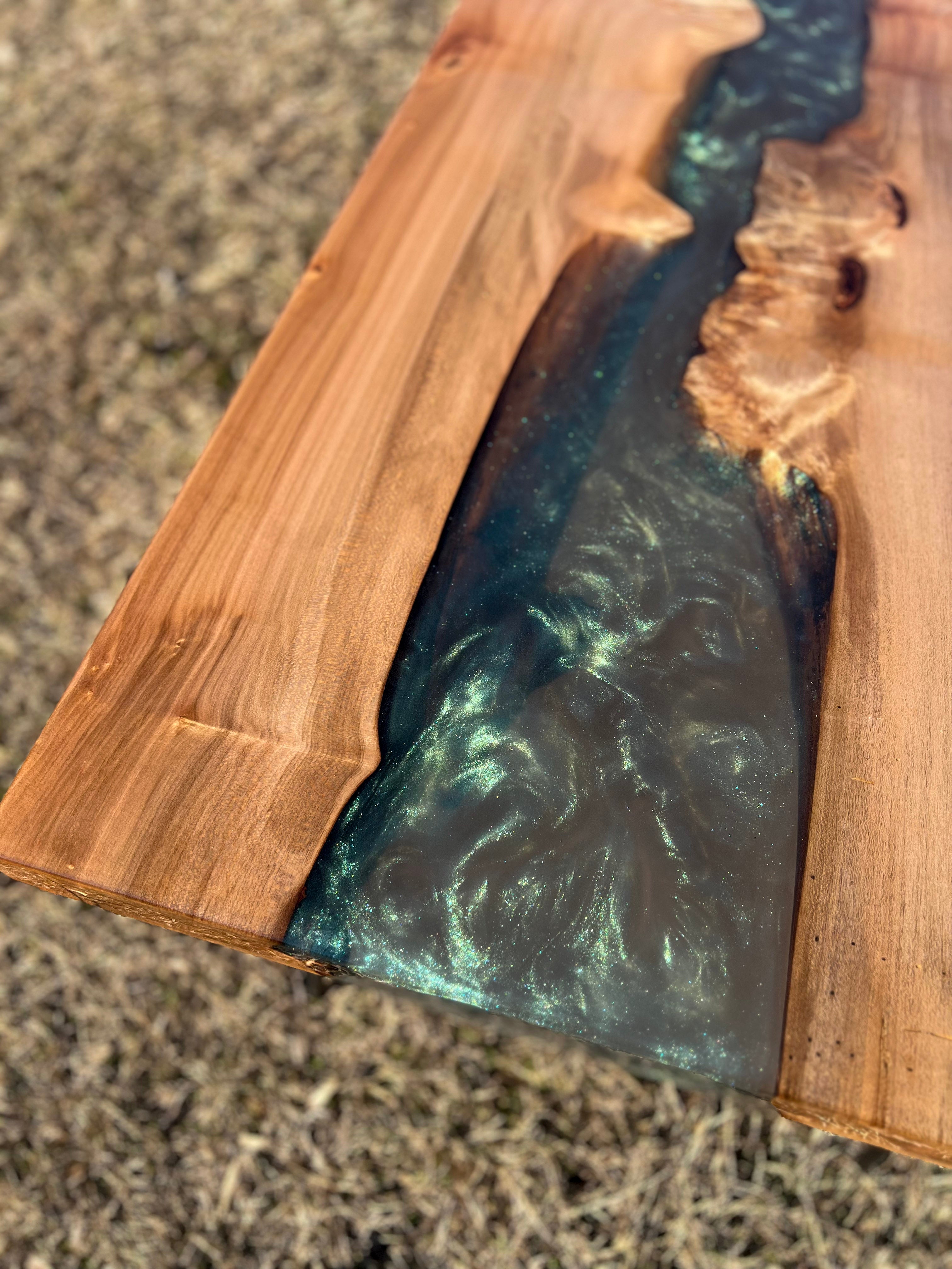 Exotic Maple Burl Emerald Green Coffee Table