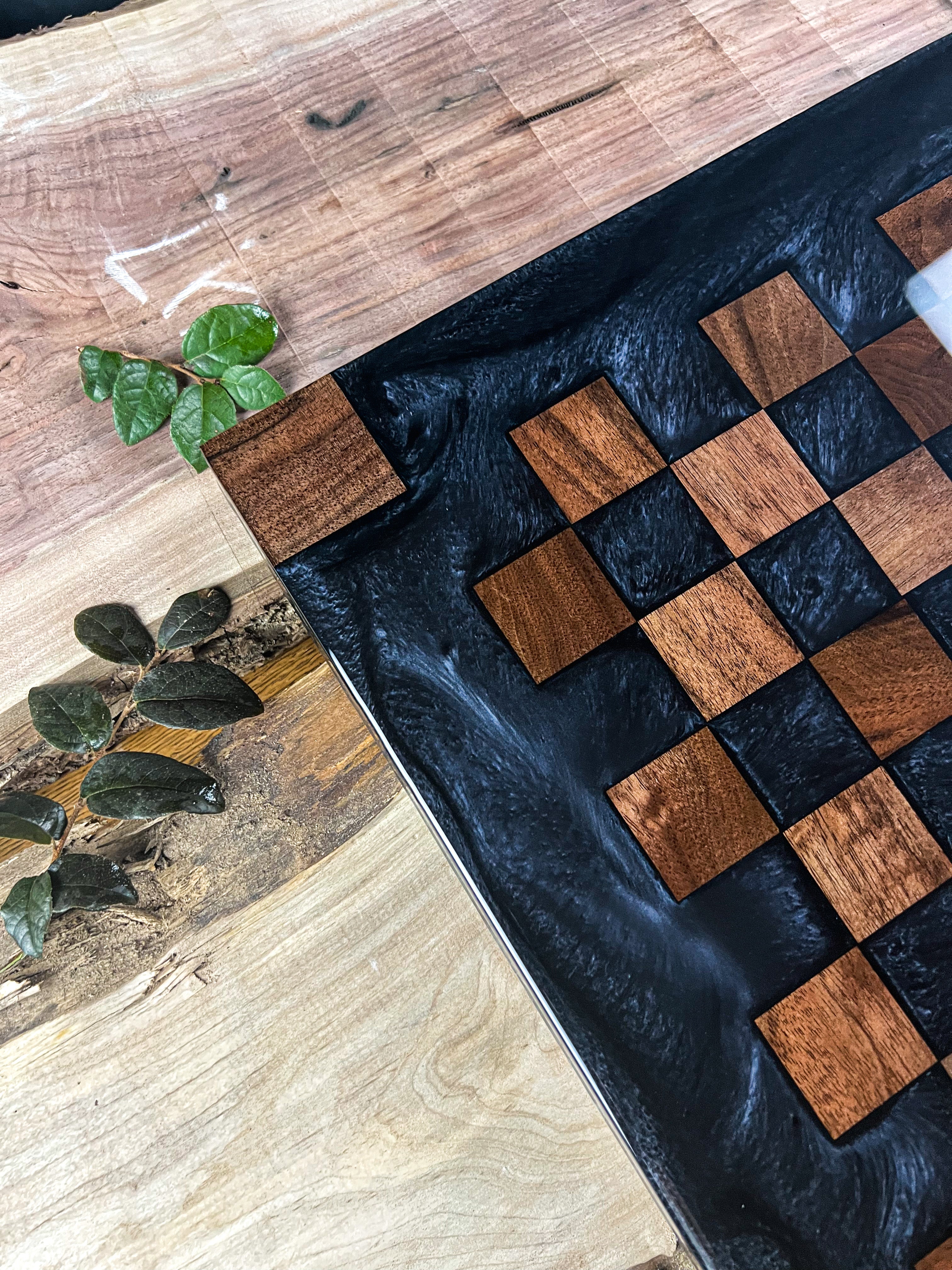 Black Onyx Walnut Chess Board