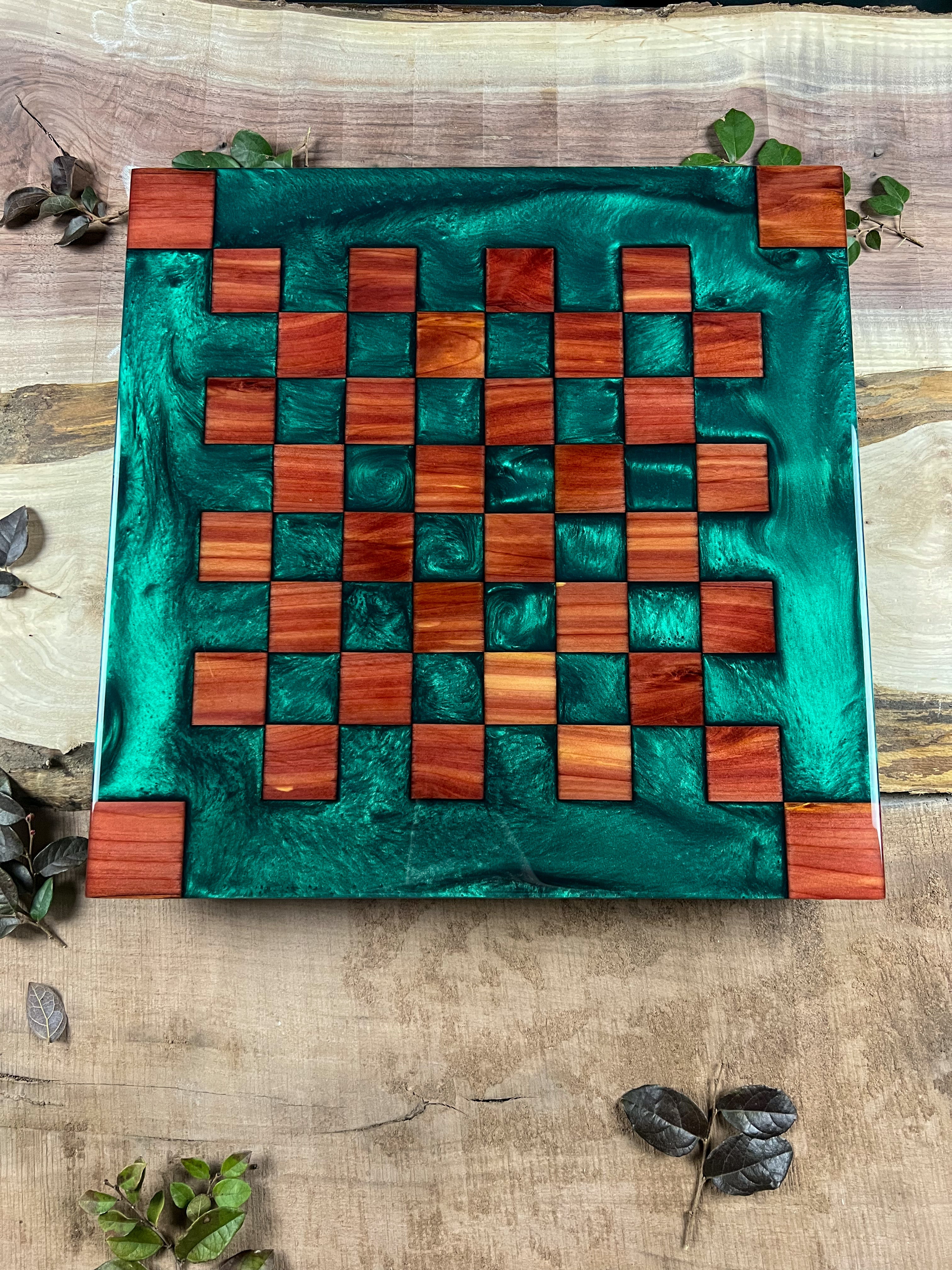 Aromatic Cedar Emerald Green Chess Board