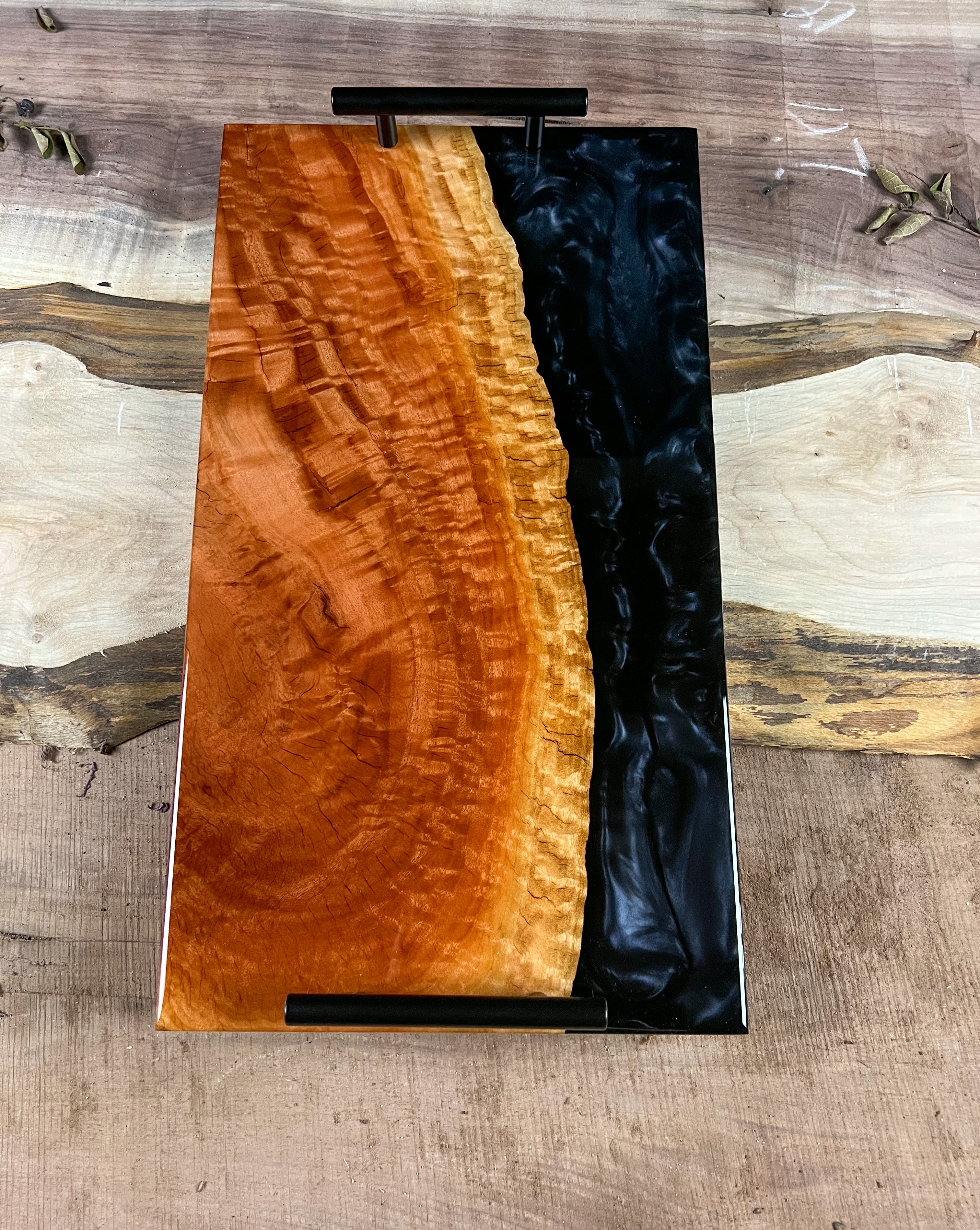 Black Onyx Eucalyptus Serving Tray