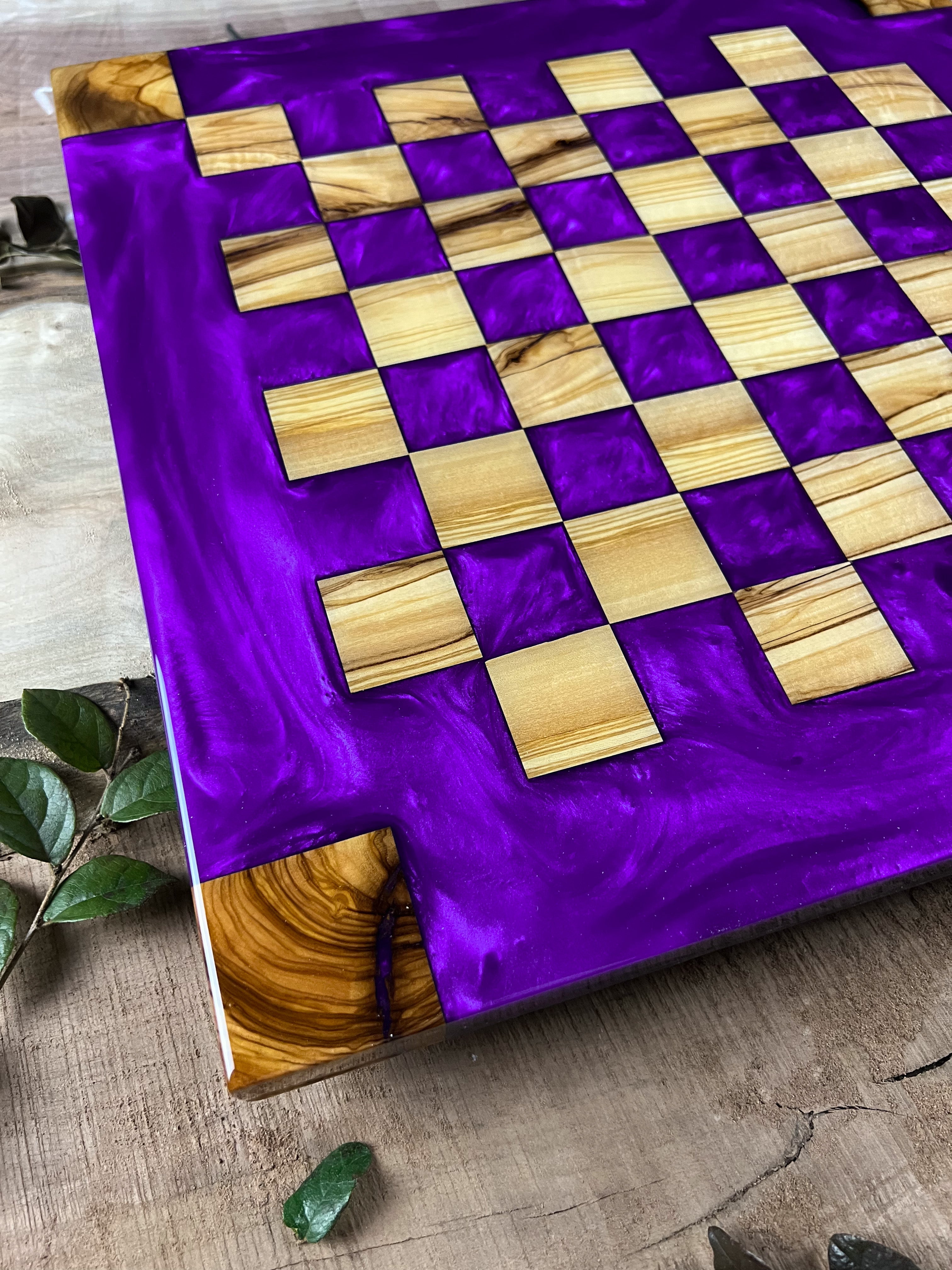 Purple Haze Olive Wood Chess Board