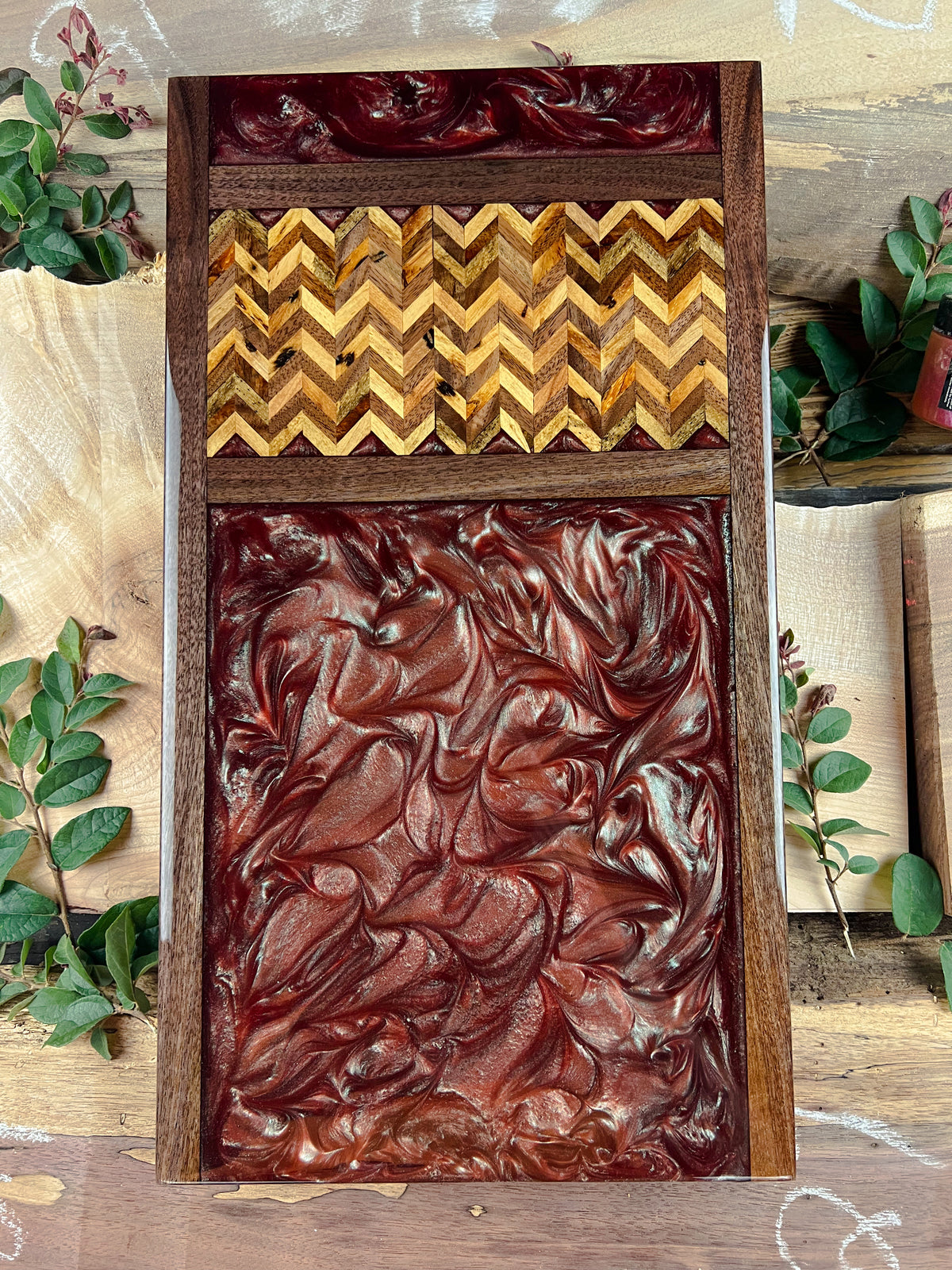 Kiwi Cloud Walnut/Pecan Centerpiece Southern River Tables